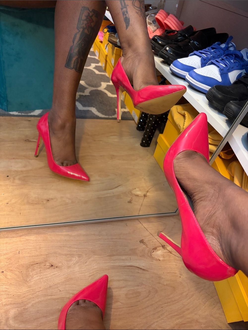 Shoemint Hot Pink Pointed-Toe Stiletto Pumps